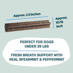Shameless Pets Toothberry Mini, bolsa de 18 palitos para mantener dientes limpios.
