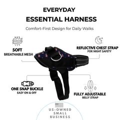 ShawnCo Arnés Esencial con tres anillos para paseos versátiles