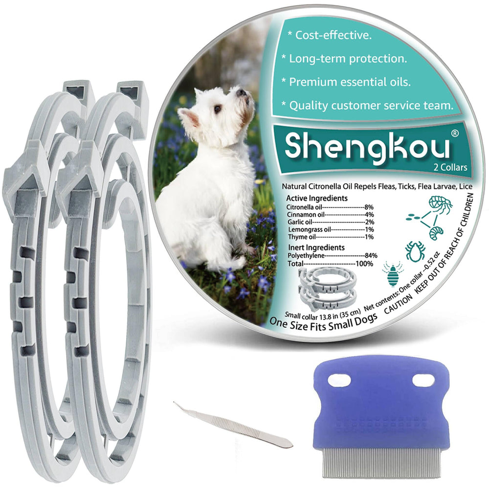 ShengKou collar antipulgas para cachorros, impermeable y de acción prolongada para libertad durante juegos.