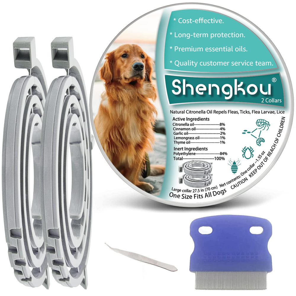 Collar ShengKou antipulgas para perro grande con ajuste cómodo.