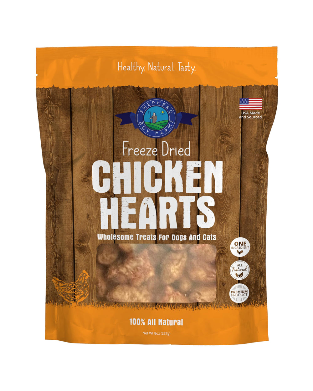 Shepherd Boy Farms pollo corazón snack perro: alto en proteína para perros activos