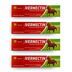 Pasta ivermectina SHEVAT VITAMINS para caballo sabor manzana en tubo 6-08 g, presentación clara