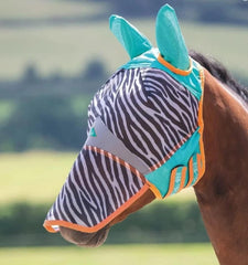 Shires máscara moscas para caballos pequeños, diseño ligero y ajuste ajustable.