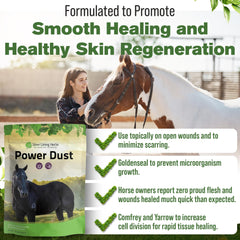 Mezcla con agua Power Dust crea emplasto para áreas difíciles.