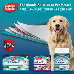 Simple Solution All Day Pads lavanda: primer plano InstaShield que neutraliza olores eficazmente.