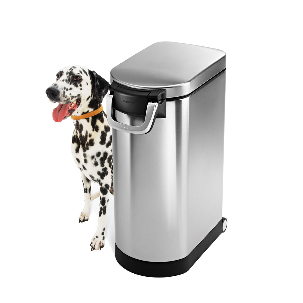 simplehuman 35 L contenedor para mascotas, vista frontal, gran capacidad para alimento seco