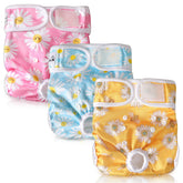 Pañales SlowTon para perros mujer, pack de 3 con ajuste de botones, cómodo y seguro.