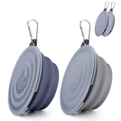 Cuenco SLSON colapsable con tapa taro púrpura, ideal para paseos.