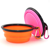 SLSON cuencos plegables para perros en naranja y rosa, ideal para viajar