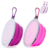 SLSON tazón perro colapsable con tapas rosa, ideal para paseos.