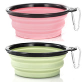 SLSON tazones colapsables para perros y gatos, dos piezas para viaje.
