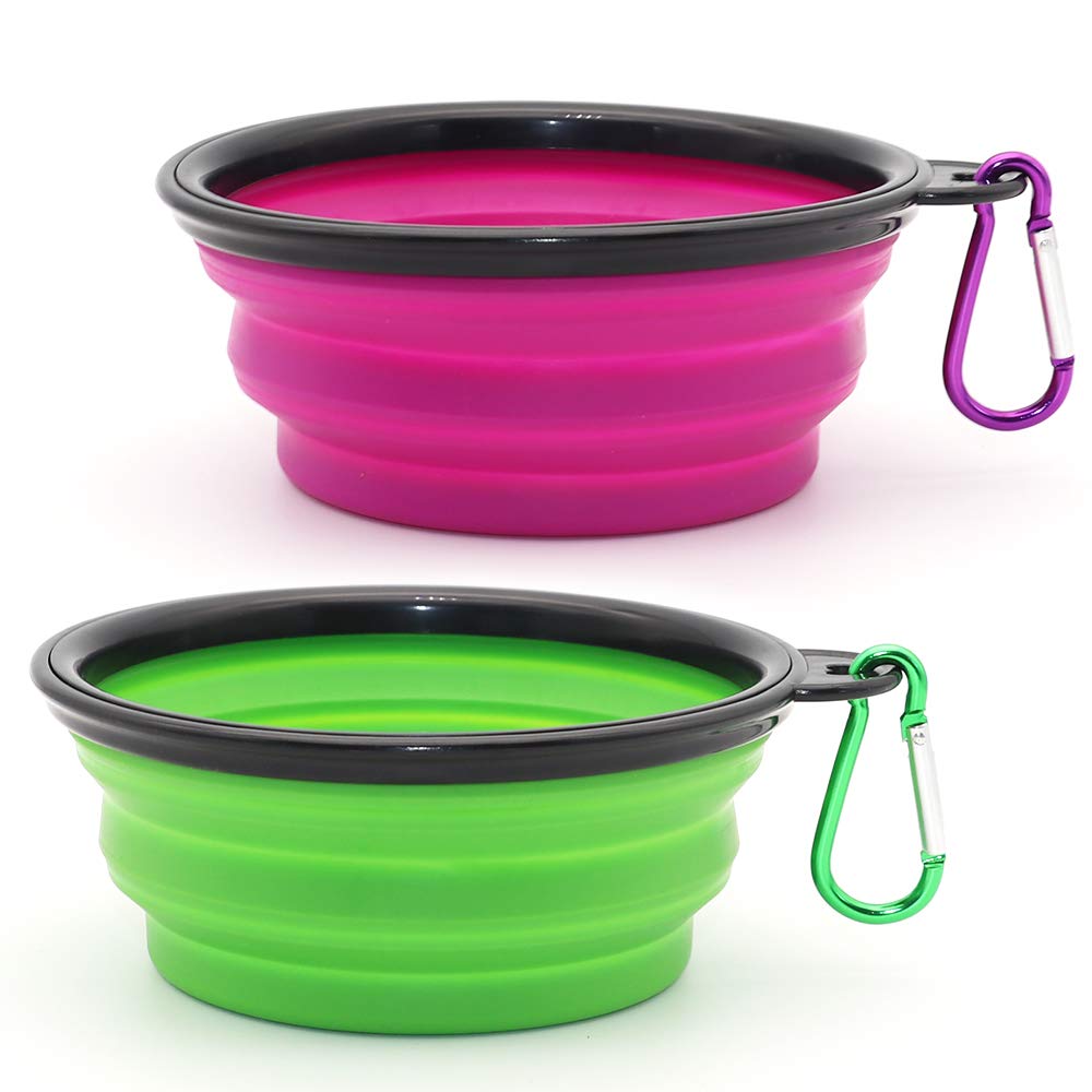 SLSON tazones colapsables para perros y gatos, 2-pack, ideales para paseos y viajes