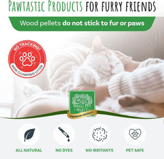 Small Pet Select gránulos de pino en envase sin plástico facilita reciclaje.