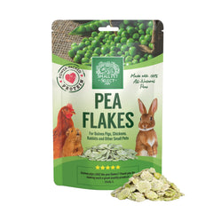 Small Pet Select Pea Flakes empaque limpio y natural para mascotas curiosas.