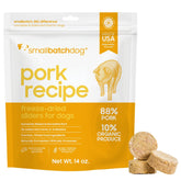 Smallbatch Pets bolsa liofilizada de cerdo para perros, lista para alimentar.