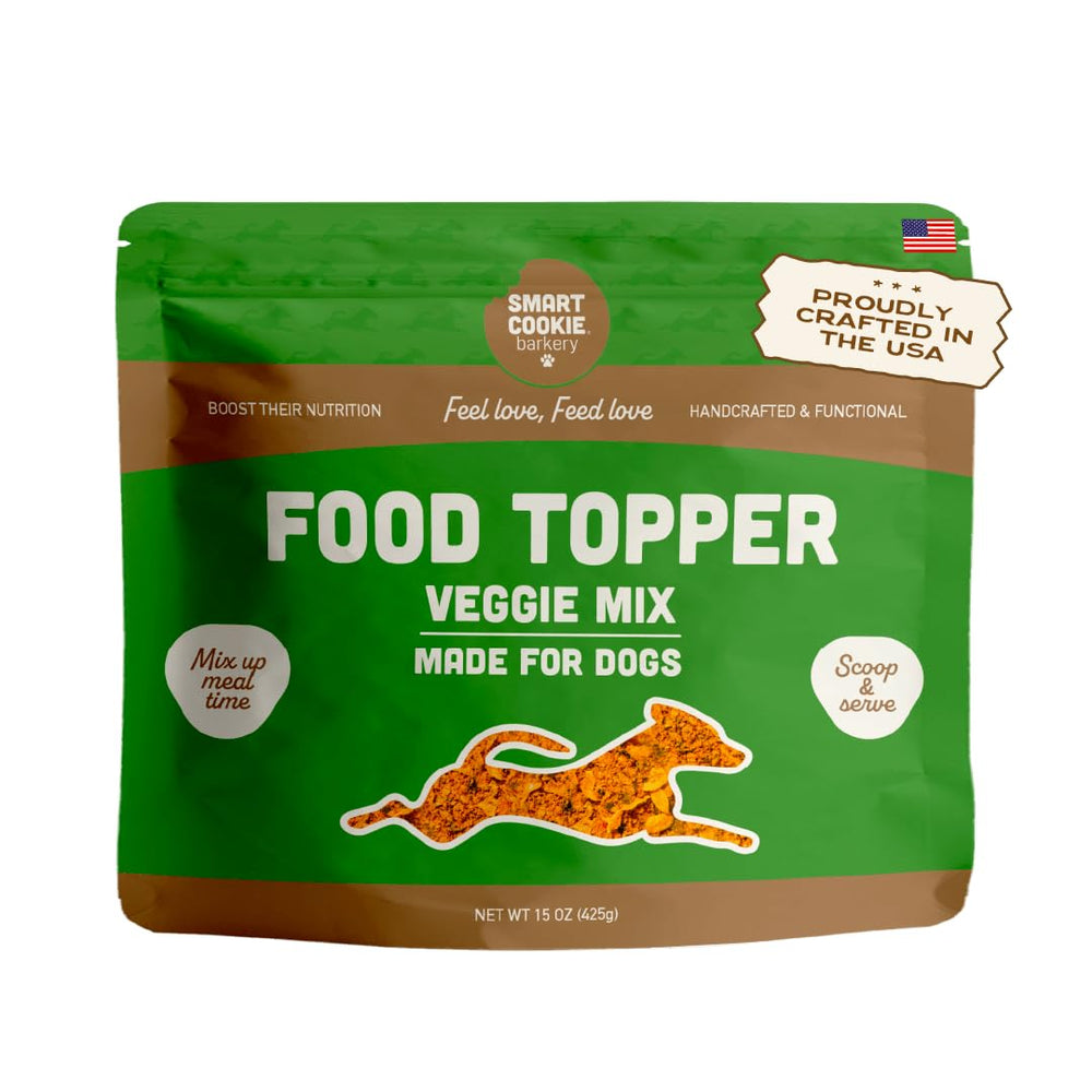 Smart Cookie Topper natural para perros, verduras frescas y sabor.