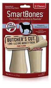 SmartBones Butcher's Cut masticables grandes, dos unidades, satisfacen el instinto de masticar.