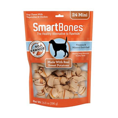SmartBones Mini Chews con interior de pollo y batata, ideal para masticar