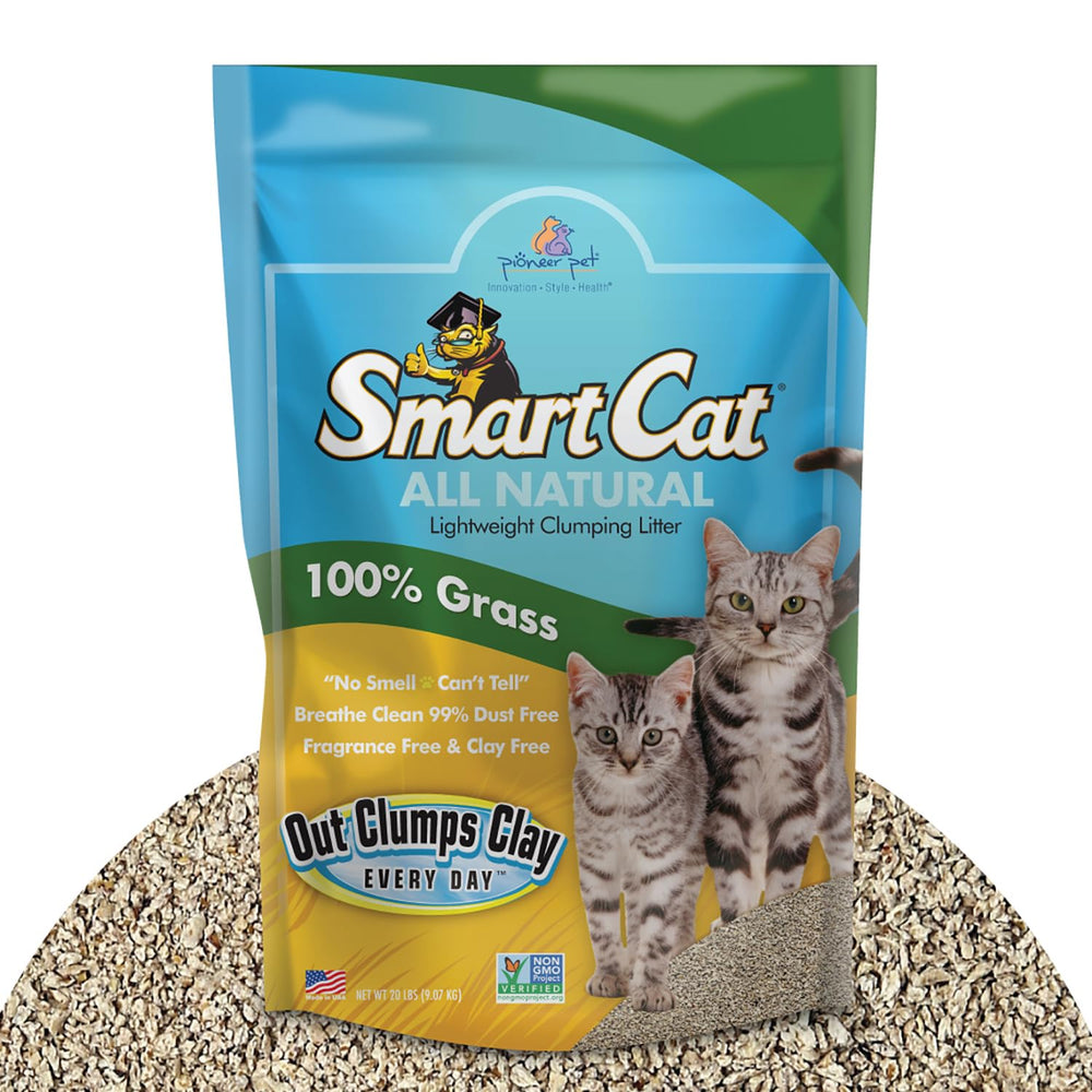 SmartCat arena natural aglomerante para gatos, uso diario limpio y fácil.