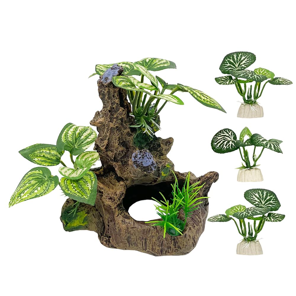 Smoothedo-Pets Betta: cueva con hamaca de hoja para refugio seguro