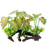 Smoothedo-Pets hojas selva rosa para acuario, refugio suave para peces