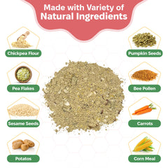 Snout and Shell: mezcla de ingredientes para isópodos, promueve una dieta variada.