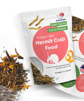 La mezcla proteica de Snout and Shell para cangrejos ermitaños, ideal para dieta variada.