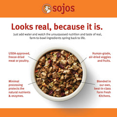 Sojos Completo para perros deshidratados, visual de bolsa, sabor natural.