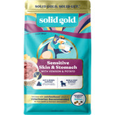 Solid Gold alimento seco para perro con venado; croquetas de alta proteína para bienestar diario.