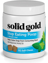 Solid Gold No Poo Chews en empaque, ayuda a disuadir la coprofagia.