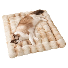 SOMAHE cama gatos autocalentable con felpa moteada, confort suave para acurrucarse.