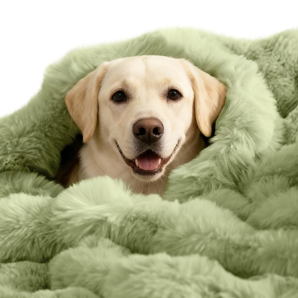 Manta SOMAHE autorecalentable de dos caras para perros, mantiene al animal cómodo y cálido.
