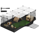 SONGMICS jaula para cobayas con techo transparente para supervisión fácil
