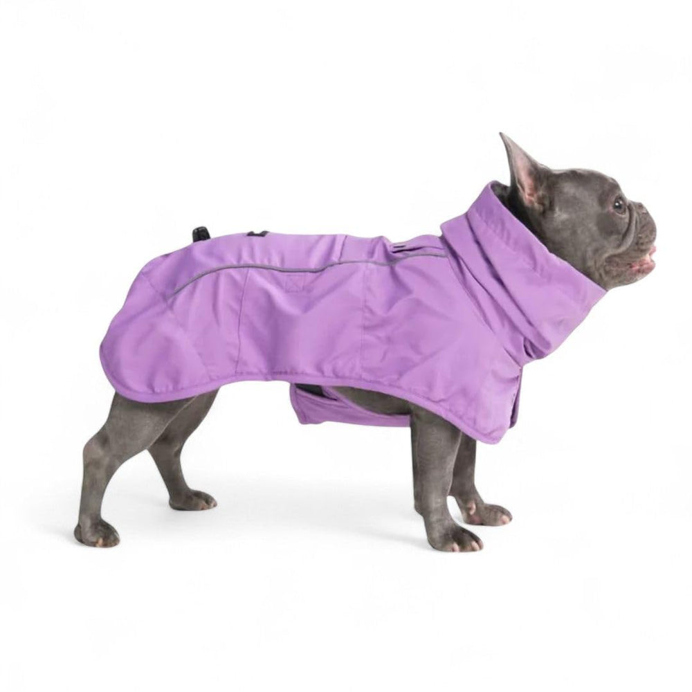 Spark Paws capa de lluvia morada para perro, protección total