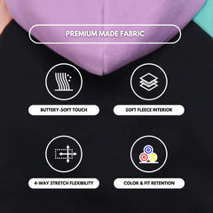 Spark Paws Sudadera Humana Bloque de Color Ciber, bolsillos ocultos para llaves y teléfono.