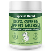 Special Breed polvo mejillón labio verde en envase de 400 g, apoyo natural para articulaciones.