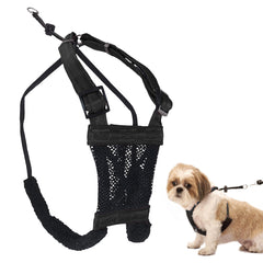 SPORN No Pull Harness para perro negro pequeño, frente, control suave y cómodo.