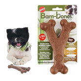 SPOT Bam-Bones Wishbone mordedor de bambú, duradero para perros ligeros.