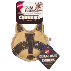 SPOT Chunkies Mapache de Doble Fusión: mordedor de cuero y fieltro, ideal para mordidas fuertes.