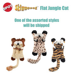 SPOT Skinneeez Flat Cat Tigre, juguete ligero para tirar y jugar en casa