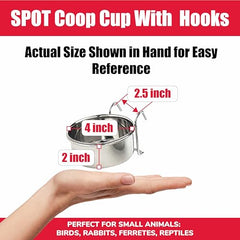 SPOT tazón mini coop en jaula, fijación estable para aves.