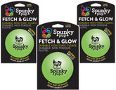 Spunky Pup Fetch and Glow Ball grande en colores variados, ideal para sesiones de juego diurnas o nocturnas