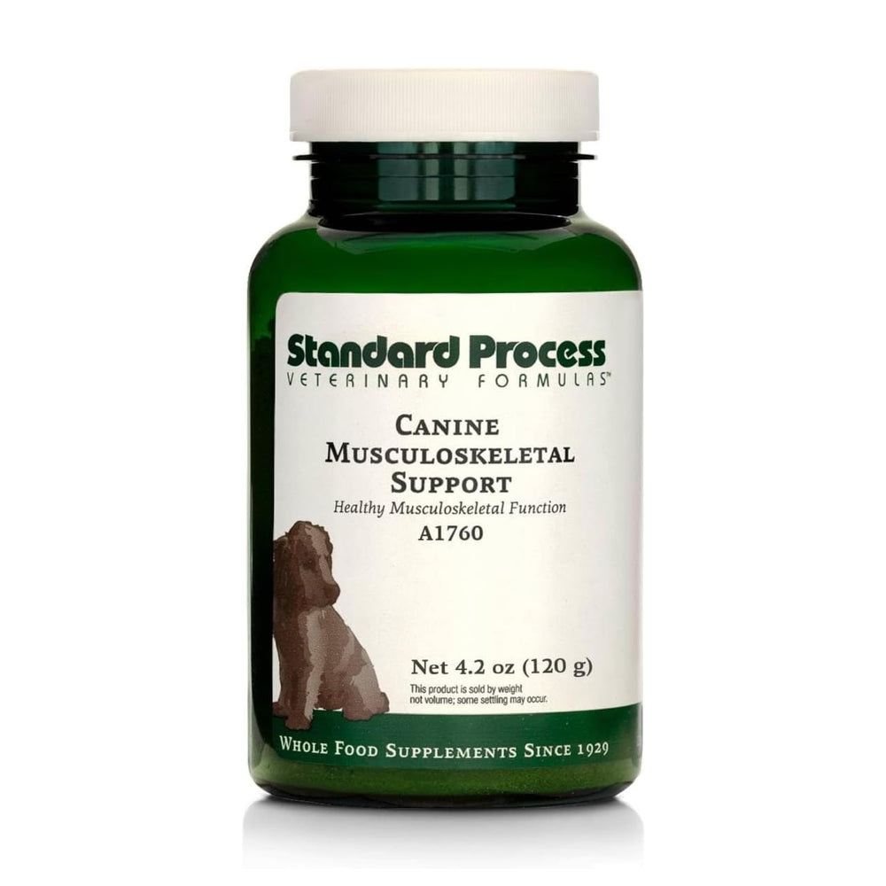Standard Process Canine Musculoskeletal Support, bote de 120 g para movilidad canina.