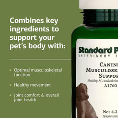 Standard Process Canine Musculoskeletal Support, polvo nutritivo para articulaciones y músculos caninos.