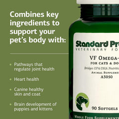 VF Omega-3 para mascotas, aceite de anchoa y sardina de alta calidad.