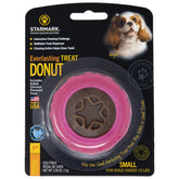 Juguete Donut de Starmark para perros pequeños, ideal para masticar y horas de juego.