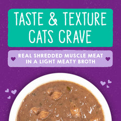 Stella & Chewy's Carnivore Cravings lata abierta con atún y salmón, textura atractiva