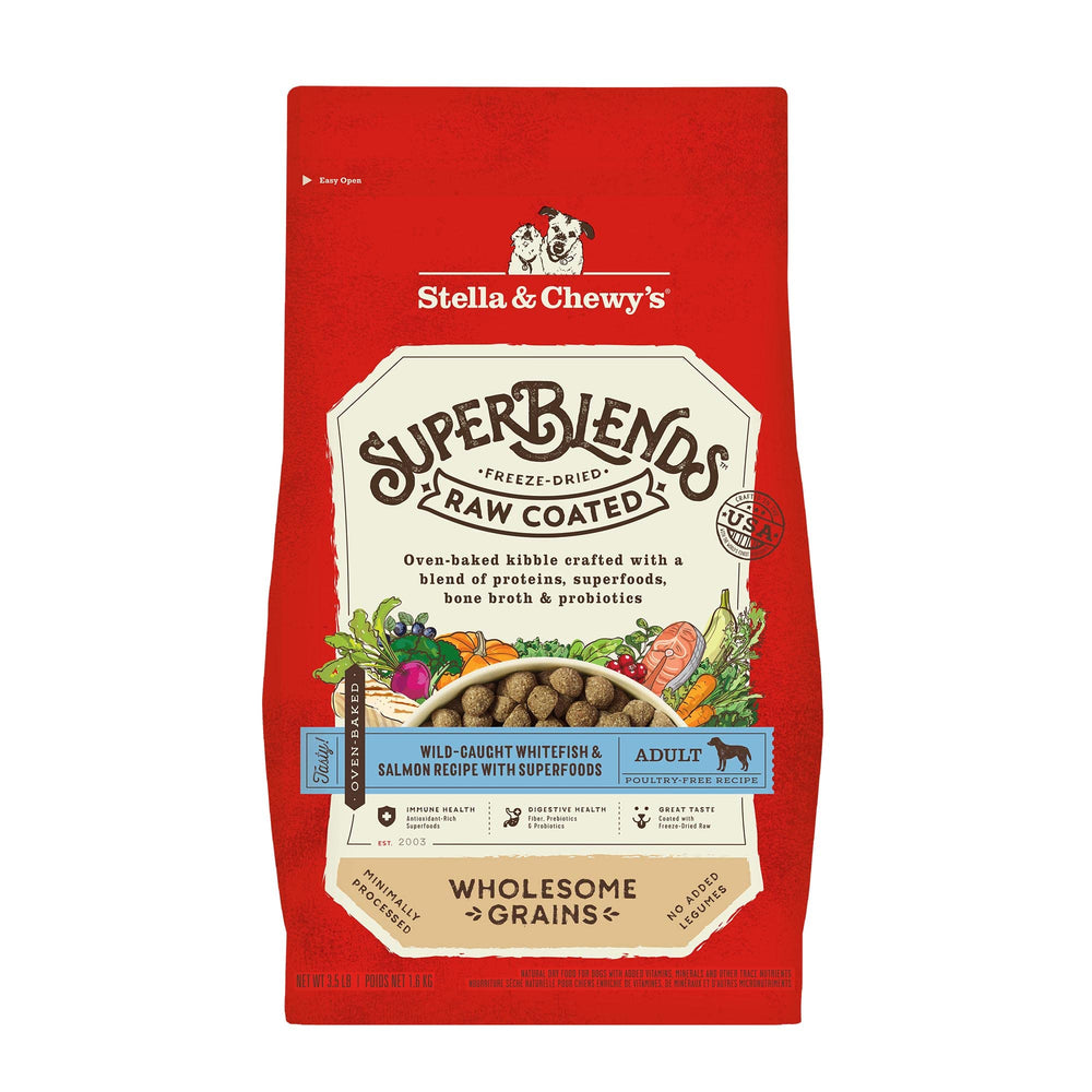 Stella & Chewy's SuperBlends, bolsa 3-5 lb, comida completa para perros.