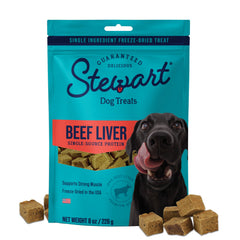 Stewart hígado de res seco en bolsa de 8 oz, empaque para conservar frescura.
