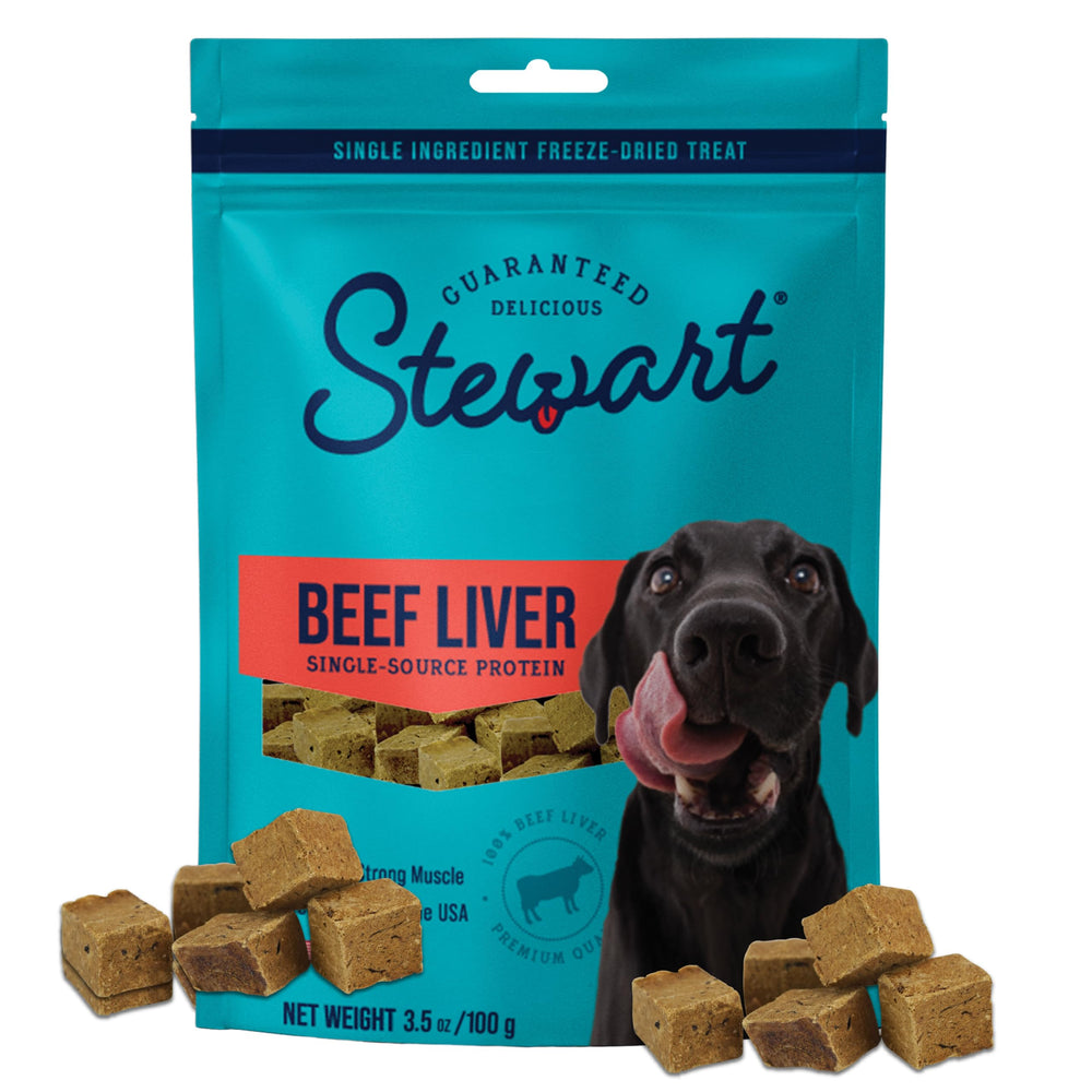 Stewart higado de res seco en bolsa, snack proteico para entrenamiento y premios